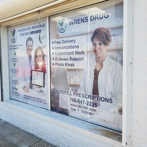 Wrens Drug Window Graphics